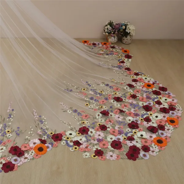 Flower Fairy White 3D Lace 1.5 m Wedding Veils 2024 Tulle Bridal Wedding Accessories