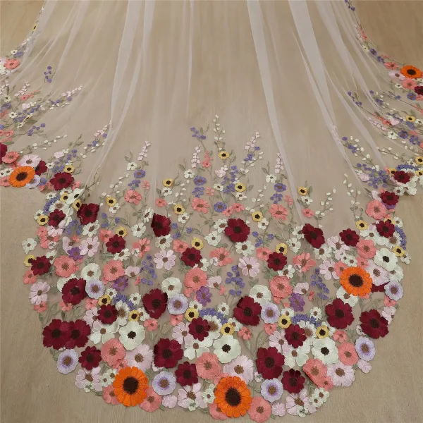 Flower Fairy White 3D Lace 1.5 m Wedding Veils 2024 Tulle Bridal Wedding Accessories