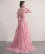 Blomsterfe Lyserød Tulle 3D Blonde Blomster Gallakjoler 2026 Sweetheart Ærmeløs Prinsesse