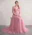 Blomsterfe Lyserød Tulle 3D Blonde Blomster Gallakjoler 2026 Sweetheart Ærmeløs Prinsesse
