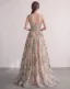 Korset-top Broderet Blomsten Champagne Tulle Gallakjoler 2026 Prinsesse Lange Spaghetti Straps