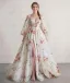 Old Hollywood Ivory Sequins Flower Tulle Prom Dresses Split Front Formal Dresses 2026