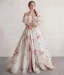 Old Hollywood Ivory Sequins Flower Tulle Prom Dresses Split Front Formal Dresses 2026