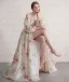 Old Hollywood Ivory Sequins Flower Tulle Prom Dresses Split Front Formal Dresses 2026