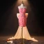 Sexy Rougissant Rose Perlage Volants Fleur Robe De Soirée 2024 Trompette / Sirène Bustier Sans Manches Dos Nu Noeud Train De Balayage Soirée Robe De Ceremonie