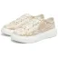 Chic / Belle Chaussure De Mariée Champagne En Dentelle Fleur Mariage Baskets 2024 4 cm Plateforme À Bout Rond Chaussure De Mariée