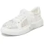 Chic / Beautiful Ivory Rhinestone Bow Wedding Sneakers 2024 4 cm Platform Round Toe Wedding Shoes