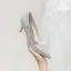 Bling Bling Silver Sequins Wedding Shoes 2024 8 cm Stiletto Heels Pointed Toe Wedding Pumps High Heels