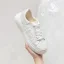 Chic / Belle Ivoire En Dentelle Baskets Chaussure De Mariée 2024 4 cm Plateforme À Bout Rond Mariage Chaussures Femmes