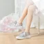 Mode Silver Laser Casual Sneakers 2024 4 cm Platåskor Pande Zote Toe Damskor