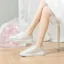 Mode Ivoor Rhinestone Huwelijk Sportschoenen 2024 4 cm Plateau Ronde Neus Bruidsschoenen