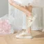 Eleganckie Szampan Druk Ślub Trampki 2024 4 cm Na Platformie Okrągłe Toe Buty Ślubne