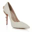 Fashion Ivory Leather Pearl Wedding Shoes 2022 10 cm Stiletto Heels Rhinestone Pointed Toe Wedding Pumps High Heels
