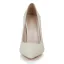 Fashion Ivory Leather Pearl Wedding Shoes 2022 10 cm Stiletto Heels Rhinestone Pointed Toe Wedding Pumps High Heels