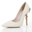 Fashion Ivory Leather Pearl Wedding Shoes 2022 10 cm Stiletto Heels Rhinestone Pointed Toe Wedding Pumps High Heels