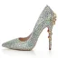 Glittrande Multi-Färger Rhinestone Brudskor 2022 Läder 10 cm Stilettklackar Spetsiga Bröllop Pumps Högklackade