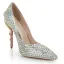 Glittrande Multi-Färger Rhinestone Brudskor 2022 Läder 10 cm Stilettklackar Spetsiga Bröllop Pumps Högklackade