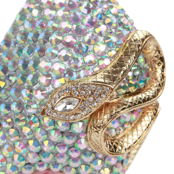 Glittrande Multi-Färger Rhinestone Brudskor 2022 Läder 10 cm Stilettklackar Spetsiga Bröllop Pumps Högklackade