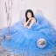 Charming Pool Blue Cascading Ruffles Party Dresses 2022 Ball Gown Spaghetti Straps Sleeveless Backless Floor-Length / Long Evening Party Formal Dresses