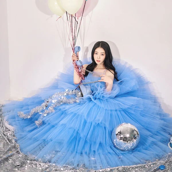 Charming Pool Blue Cascading Ruffles Party Dresses 2022 Ball Gown Spaghetti Straps Sleeveless Backless Floor-Length / Long Evening Party Formal Dresses