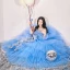 Charming Pool Blue Cascading Ruffles Party Dresses 2022 Ball Gown Spaghetti Straps Sleeveless Backless Floor-Length / Long Evening Party Formal Dresses