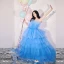 Charming Pool Blue Cascading Ruffles Party Dresses 2022 Ball Gown Spaghetti Straps Sleeveless Backless Floor-Length / Long Evening Party Formal Dresses
