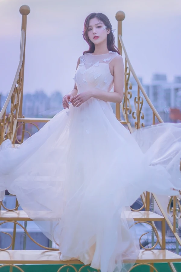 Chic / Beautiful White A-Line / Princess Prom Dresses 2022 Scoop Neck Sleeveless Backless Floor-Length / Long Formal Dresses