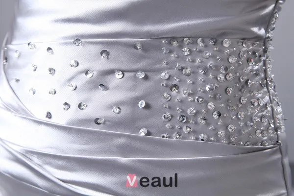 Rimelige Elastic Woven Satin Fotsid Kjæreste Lange Aftenkjoler/ Selskapskjoler