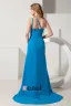 2015 Beading Crystals Ruched Zipper One Shoulder long Evening Dresses