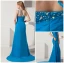 2015 Beading Crystals Ruched Zipper One Shoulder long Evening Dresses