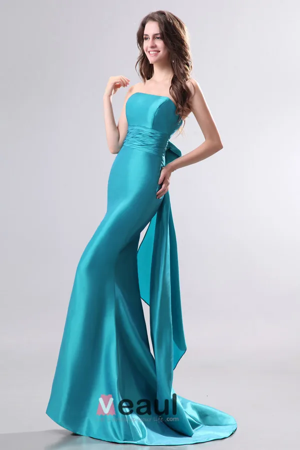 2015 Sexy Blue Panel Mermaid long Evening Dresses