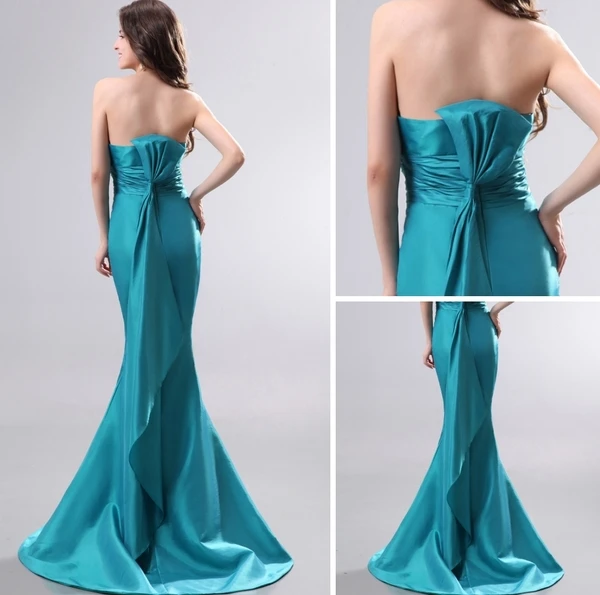2015 Sexy Blue Panel Mermaid long Evening Dresses