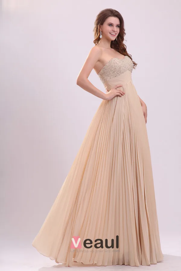 2015 Sweet Empire Waiste Sleeveless No Train long Evening Dresses