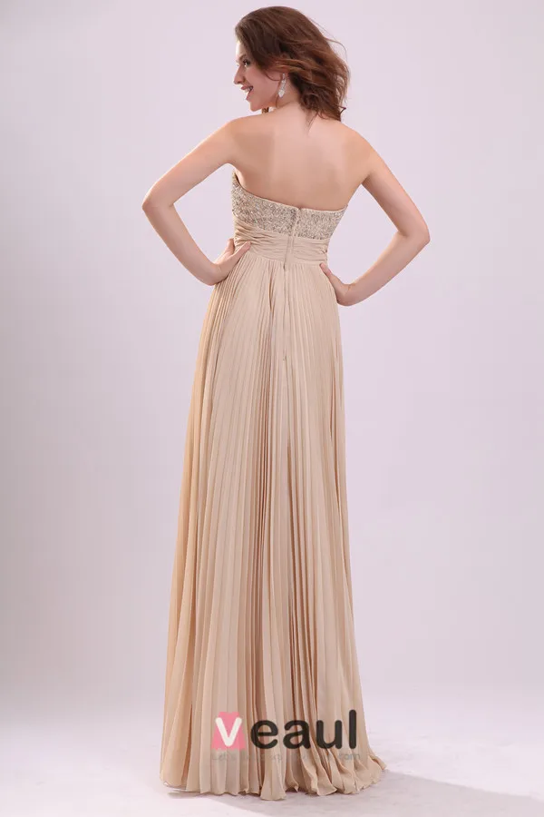 2015 Sweet Empire Waiste Sleeveless No Train long Evening Dresses