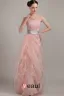 Longues Robe De Soirée Une Épaule Lisse Manches Roses