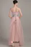 Longues Robe De Soirée Une Épaule Lisse Manches Roses
