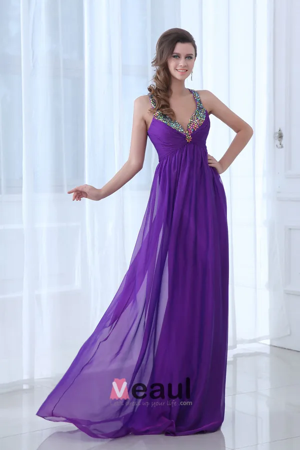 2015 Popular Beading Crystals Draped Backless Straps Long Evening Dresses