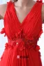 2015 Classical Backless Beading Appliques Flowers Draped long Evening Dresses
