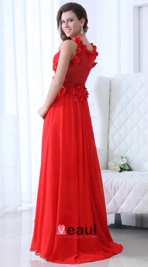 2015 Classical Backless Beading Appliques Flowers Draped long Evening Dresses