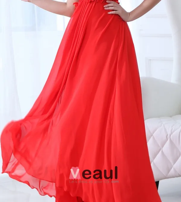 2015 Classical Backless Beading Appliques Flowers Draped long Evening Dresses