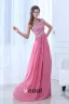 2015 Charming Chiffon Elastic Woven Satin Watermelon A-line long Evening Dresses