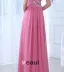 2015 Charming Chiffon Elastic Woven Satin Watermelon A-line long Evening Dresses