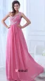 2015 Charming Chiffon Elastic Woven Satin Watermelon A-line long Evening Dresses