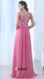 2015 Charming Chiffon Elastic Woven Satin Watermelon A-line long Evening Dresses
