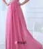 2015 Charming Chiffon Elastic Woven Satin Watermelon A-line long Evening Dresses