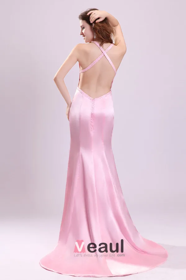 2015 Dream Beading Draped Zipper Halter long Evening Dresses