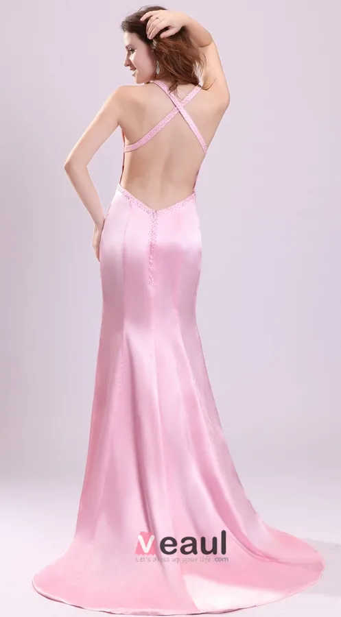 2015 Dream Beading Draped Zipper Halter long Evening Dresses