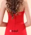 Magnifique Drapé Perles Licol Rouge Robes Du Soiree Longues