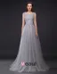Une Ligne Sans Manches Dentelle Brodée Robe De Bal En Tulle