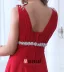 Une Ligne De V-cou Classique Naturelle Rouge Robes De Soirée